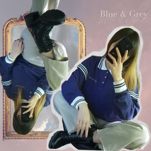 Cargar imagen en el visor de la galería, Blue & Grey oversized shirt
