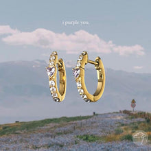 Load image into Gallery viewer, “Bora” silver/gold studded hoops