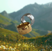 Load image into Gallery viewer, "ARMY” braille gem-studded ring